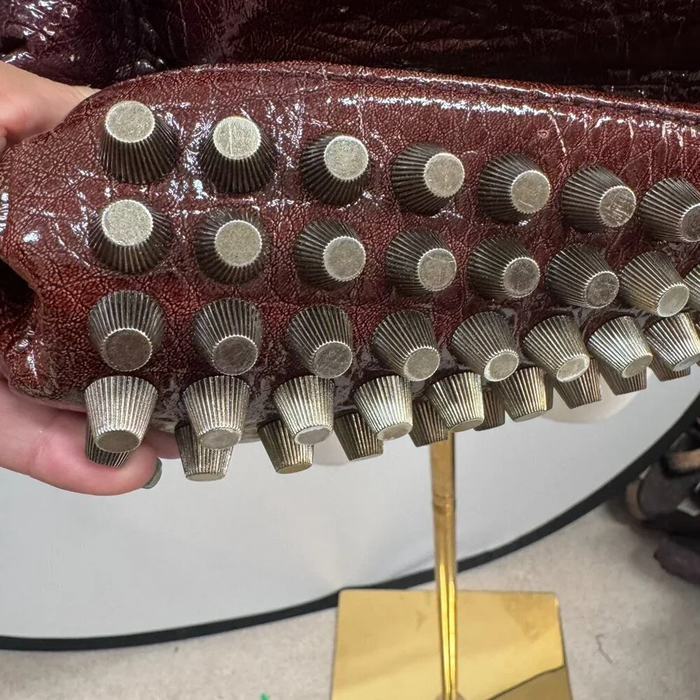 Alexander Wang “Darcy” Large Studded Leather Tote – Burgundy